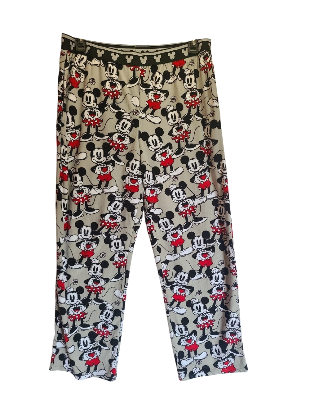 Disney Mickey & Minnie Mouse Fleece Pajama Pants Gray XL 16-18 Pockets